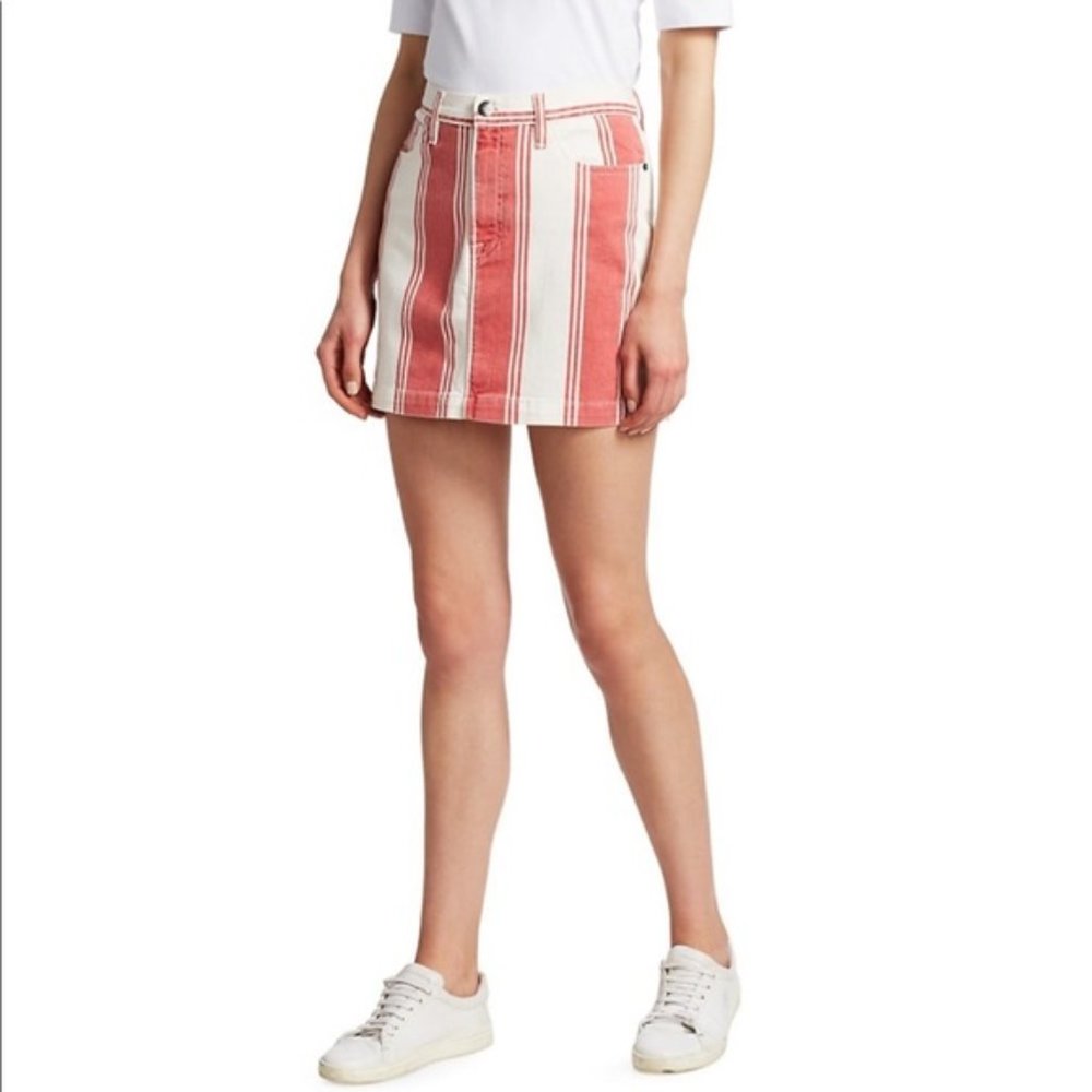 Frame Red White Stripe Le Mini Skirt 25